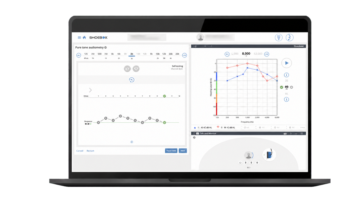 Portable laptop-based pure-tone audiometry used for at-home hearing evaluations