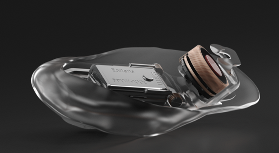 Close-up of the EarLens custom lens and light tip