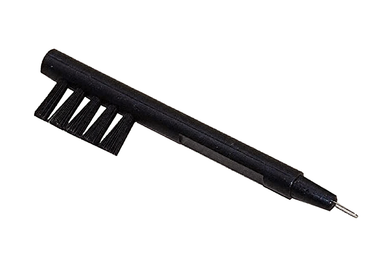 A hearing-aid cleaning brush and wire-loop tool