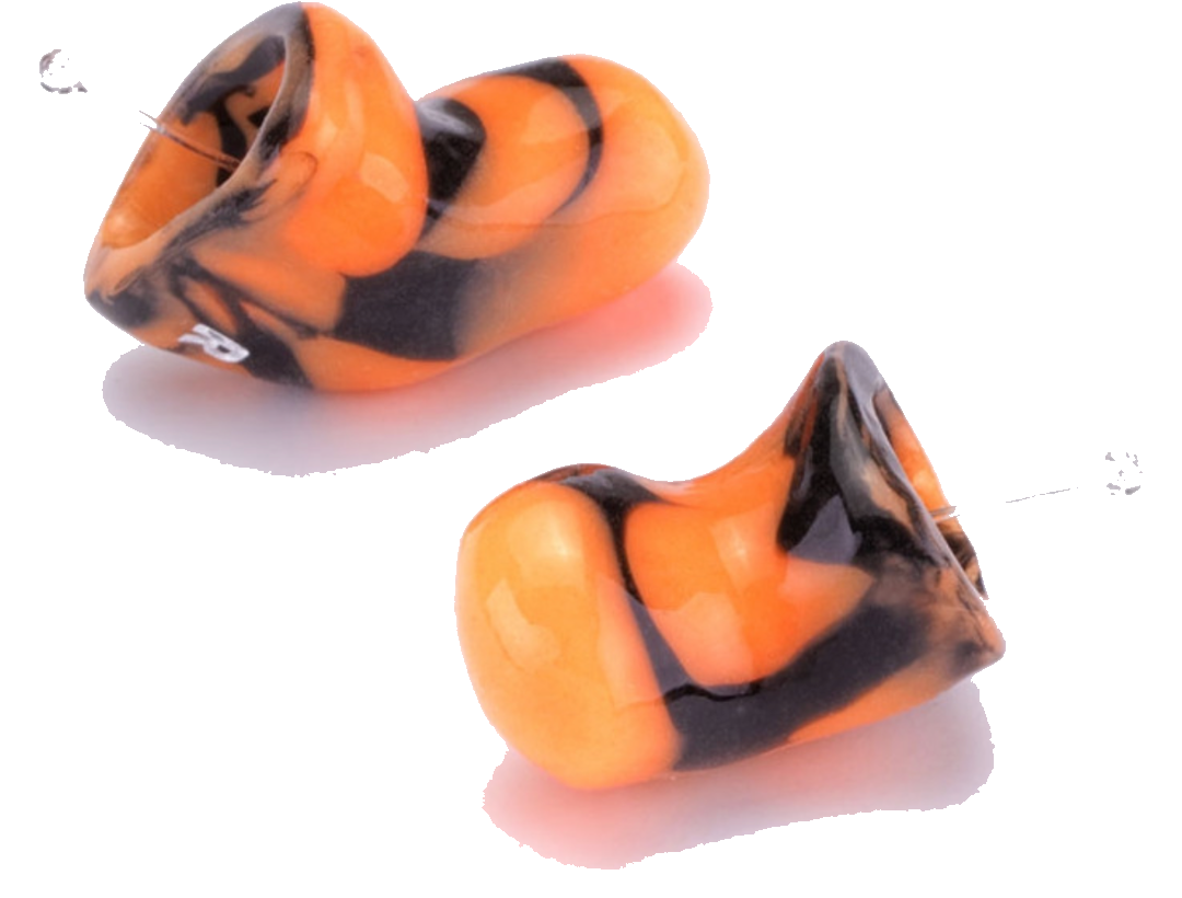 Style 4RT motorsport ear plugs in orange and black