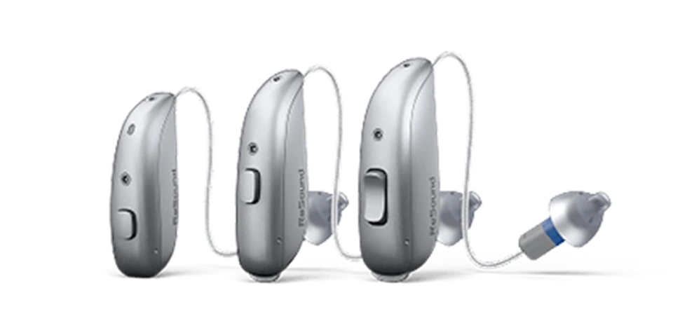 ReSound Sensia receiver-in-ear styles shown in an official manufacturer image