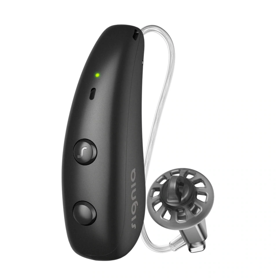 Signia Pure Charge&Go MaX (black) shown in an official manufacturer image