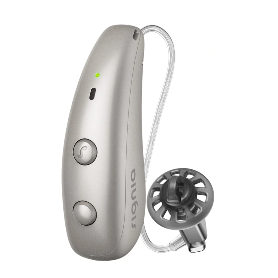 Signia Pure Charge&Go MaX (champagne) shown in an official manufacturer image