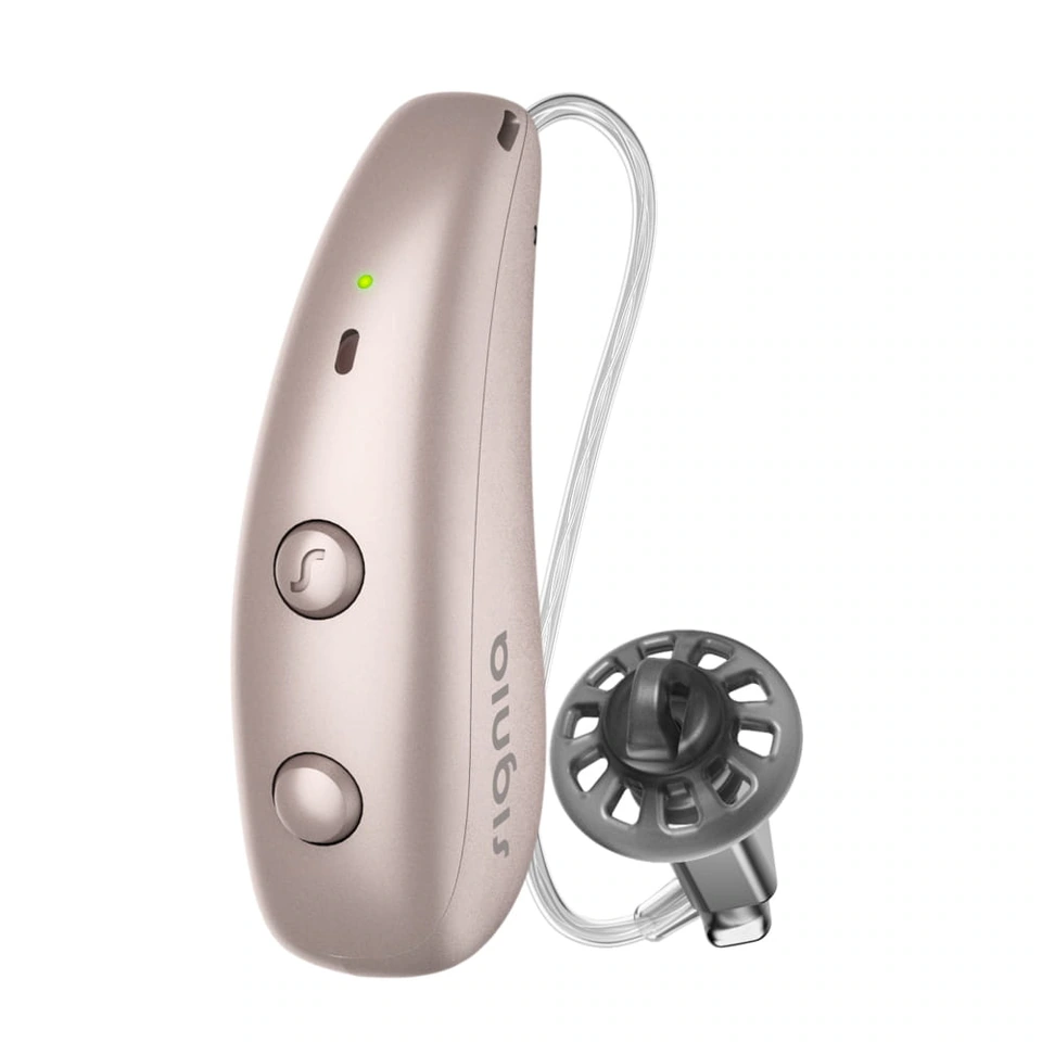 Signia Pure Charge&Go MaX (rose) shown in an official manufacturer image